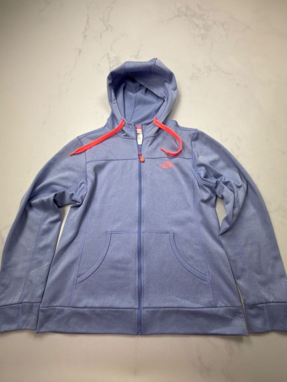 The North Face Hoodie Light Blue 2010s Minimalist Streetwear - Womens M